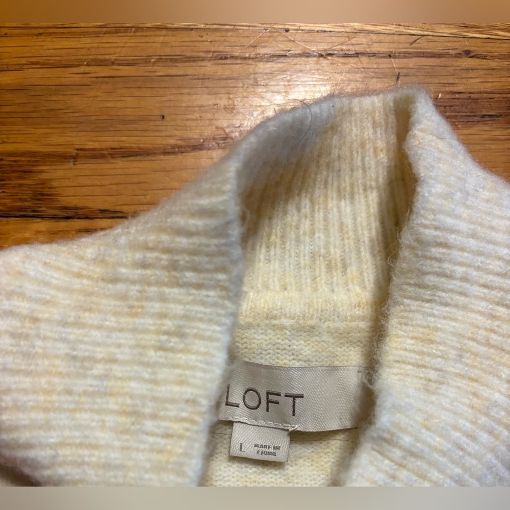 LOFT Cream Dog patterned Sweater - Picture 3 of 9